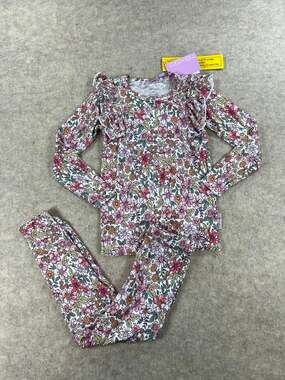 Milk & Coco Ava Floral Bamboo Pajama Set Girls Size 6y NEW